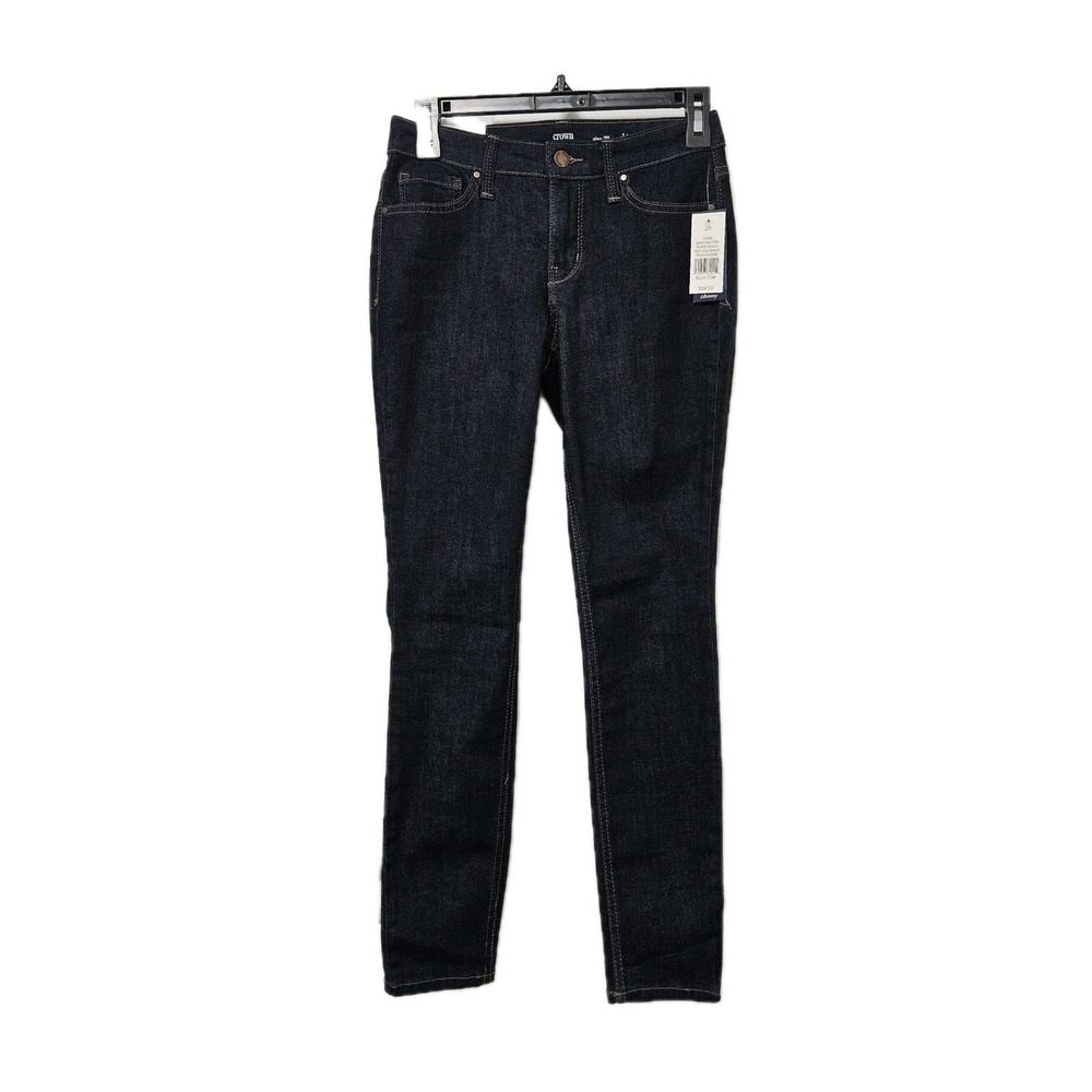 Crown & Ivy Jeans Women 2R Blue Rinse Wash Skinny Super Stretch‎ Denim Pants NWT